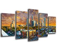 Cuadro Fotográfico Paisaje Ciudad Charlotte, Rascacielos Tamaño total: 165 x 62 cm XXL