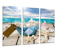 Cuadro Fotográfico Paisaje Mar Vintage, Conchas, Caracolas, Playa, Arena Tamaño total: 97 x 62 cm XXL