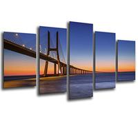Cuadro Fotográfico Paisaje Puente Vasco Da Gama, Portugal Tamaño total: 165 x 62 cm XXL
