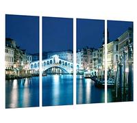 Cuadro Fotográfico Paisaje Venecia de Noche, Italia, Puente Venecia Tamaño total: 131 x 62 cm XXL