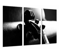 Cuadro Fotográfico Violin Blanco y Negro, Clavijas Tamaño total: 97 x 62 cm XXL