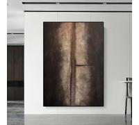 Cuadro grande de pared marrón, pintura neutra en lienzo abstracto enmarcado, decoración Wabi Sabi para sala de estar (40x50cm (16x20 pulgadas))