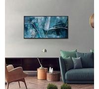 Cuadro grande para sala de estar, decoración abstracta de pared, cuadro enmarcado, obra de arte para decoración de pared, pinturas modernas (30 x 60 cm (12 x 24 pulgadas) con marco negro)