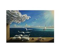 Cuadro grande Salvador Dali The Waves Book Velero Lienzos Carteles e impresiones Imágenes artísticas de pared para la decoración de la sala de estar 70x90cm Sin marco