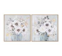 Cuadro Home ESPRIT Shabby Chic Florero 70 x 3,5 x 70 cm (2 Unidades)