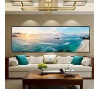 Cuadro impreso de paisaje marino natural, póster de arte de pared con paisaje marino, decoración de interiores para baño y hogar (50x150cm)