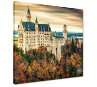 Cuadro impreso sobre lienzo para decoración de pared, 40 x 40 cm, castillo de Neuschwanstein n.º H10285M_PC1CM