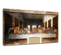 Cuadro La última cena Leonardo da Vinci - The last supper marco lienzo de impresión con o sin marco - elegir el tamaño que prefiera de-cm 50 a 130 cm de ancho (CUADRO CON MARCO DE MADERA, CM 130X75)