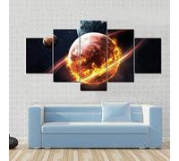 Cuadro Lienzo 5 Piezas Genial Universo Planeta Painting Cuadros Personalizados Con Foto Lienzo Decorativo Para Pared Decoracion Hogar Moderno Cuadro Habitacion Decoracion De Salones (Sin Mar -3H6T/W3
