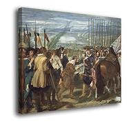 Cuadro Lienzo Canvas La Rendicion de Breda o Las Lanzas 1634 Diego Velazquez - Lienzo de Tela Bastidor Madera de 3 cm - Alta resolucion (80, 65)