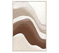 Cuadro Lienzo con Marco de Madera de una Abstracto en Blanco y Marron 80x120x3,5cm