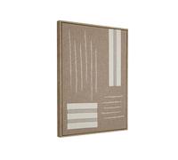 CUADRO LINO BORDADO BEIGE C/MARCO