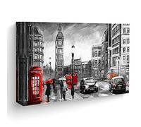 Cuadro Listo para Colgar, Impreso en Lienzo. Canvas con Variedad de diseños de ciudaes del Mundo. Varias Medidas a Elegir. Modelo Ciudade.s (Londres 1376, 140x100 cm)