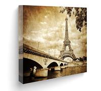 Cuadro Listo para Colgar, Impreso en Lienzo. Canvas con Variedad de diseños de ciudaes del Mundo. Varias Medidas a Elegir. Modelo Ciudade.s (París LF06, 80x80 cm)