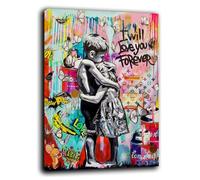 Cuadro moderno Banksy estilo cuadros modernos salón de pared XXL grande impresión sobre lienzo lienzo decoración mural pared decoración dormitorio cocina (30 x 40 cm, 10)