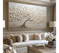 Cuadro moderno con árboles abstractos, impresión artística en lienzo, arte minimalista de árbol marrón para sala de estar, dormitorio, decoración de pared con paisaje (60 x 120 cm/lienzo envuelto)