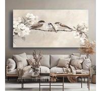 Cuadro moderno de pájaros en flor, lámina decorativa para pared, obra de arte grande para sala de estar, dormitorio, decoración del hogar (45x90cm/sin marco)