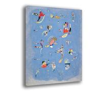 Cuadro moderno de salón estilo Kandinsky azul - Cuadros modernos abstractos de pared XXL - Impresión sobre lienzo - Impresión sobre lienzo - Decoración mural - Decoración mural - Ideal para el