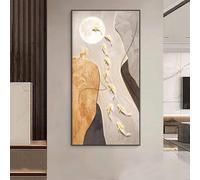 Cuadro moderno enmarcado para pared, pintura mural con nueve peces, grandes esculturas colgantes para decoración de paredes, obras de arte decorativas para pasillos y entradas(C,50 * 100cm)