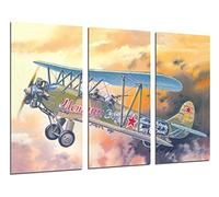 Cuadro Moderno Fotografico Aviación, Dibujos Aviones Antiguos, Aviones de Guerra, 97 x 62 cm, Ref. 26456