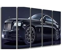 Cuadro Moderno Fotografico Coche Deportivo, Rolls Royce 2017 Negro, 165 x 62 cm, Ref. 27283