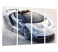 Cuadro Moderno Fotografico Coche Deportivo, Superdeportivo Centenario Roadster Blanco, 131 x 62 cm, Ref. 27254