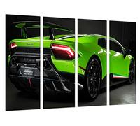 Cuadro Moderno Fotografico Coche Deportivo, Superdeportivo Huracan 2019 Verde, 131 x 62 cm, Ref. 27260