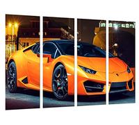 Cuadro Moderno Fotografico Coche Deportivo, Superdeportivo Huracan LP580 Naranja, 131 x 62 cm, Ref. 27257