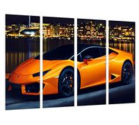 Cuadro Moderno Fotografico Coche Deportivo, Superdeportivo Huracan LP580 Naranja, 131 x 62 cm, Ref. 27256