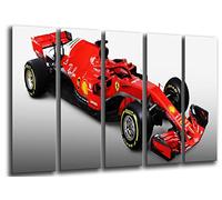 Cuadro Moderno Fotografico Coche Formula 1, Ferrari F1 SF71-H, Ferrari F1 2018, Sebastian Vettel, Kimi Raikkonen, 165 x 62 cm, Ref. 27114