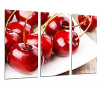 Cuadro Moderno Fotografico Fruteria, Frutas en Plato, Cerezas Rojas, 97 x 63 cm, Ref. 26944