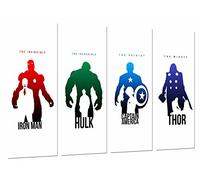 Cuadro Moderno Fotografico Iron Man, Hulk, Capitan America y Thor, Los Vengadores, The Avengers, 131 x 62 cm, Ref. 26659