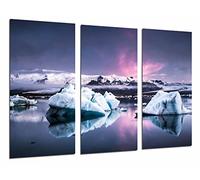 Cuadro Moderno Fotografico Paisaje Aurora Boreal, Iceberg en el Mar, 97 x 63 cm, Ref. 26832