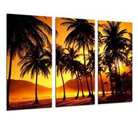 Cuadro Moderno Fotografico Paisaje Palmeras Playa Atardecer, 97 x 62 cm Ref. 26355