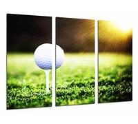 Cuadro Moderno Fotografico Pelota de Golf, Cesped, Atardecer, 97 x 62 cm, Ref. 26704