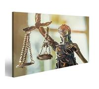 Cuadro moderno La estatua de la Justicia - Mujer Justicia o Justitia/Justicia la diosa romana de la Justicia Impresión sobre lienzo - Cuadros modernos para sillones, salón, cocina, muebles, oficina,