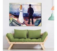 Cuadro moderno para cocina Dos seres humanos (Los solitarios) Edvard Munch Cuadro sobre lienzo Impresión artística Cuadro decorativo para pared 50x70cm Sin marco