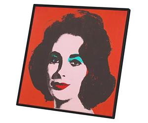 Cuadro mural de impresión sobre lienzo Andy Warhol Retrato Elizabeth Taylor Pop Art 70's (31 cm x 30 cm)