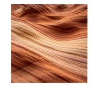 Cuadro Mural De Roca Ondulada En Capas De Terracota Cálida Pintura Al Óleo Pintada A Mano Estilo Wabi-Sabi Tonos Tierra Sin Marco para Sala De Estar Entrada O Cabaña 130 X 130 Cm (52 X 52 Pul