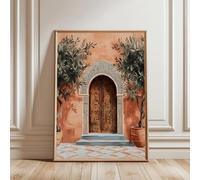 Cuadro mural marroquí, impresiones en lienzo de viaje de Ramadán a Marruecos, póster para decoración de sala de estar y dormitorio (70 x 110 cm/sin marco)