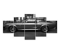 Cuadro Mustang Gt500 Eleanor XXL Impresiones En Lienzo 5 Piezas Cuadro Moderno En Lienzo Decoración para El Arte De La Pared del Hogar 150×80 Cm HD Impreso Mural (Enmarcado)