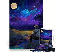 Cuadro Paisaje del Vigilante Nocturno - Rompecabezas de 1000 Piezas para Adultos Mejora la Memoria Divertido Bordes precisos Regalo de Temporada (38x26cm)