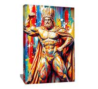 Cuadro para sala de deporte - Póster decorativo de pared de graffiti - Impresión sobre lienzo Street Art - Cuadro de dioses griegos - Decoración de pared pop art - Póster deportivo motivación (40 x 30