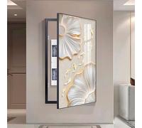 Cuadro Para Tapar Electrico Pintura Decorativa Tapa Distribución Eléctrica, Decoración De Pared Ocultar La Caja del Disyuntor para Oficina(Black-B,50 * 100cm/19.7 * 39.4in)