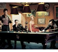 Cuadro Peddler Acción Legal de Chris Consani Elvis Presley Humphrey Bogart Marilyn Monroe James Dean Jugando al Billar Póster (11 x 14 pulgadas)