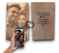 Cuadro Personalizado de Madera - Regalo Único para Pareja, Novios, Aniversarios, Bodas, Día del Padre | Foto y Nombres Grabados a Láser | Decoración Personalizada para Hogar y Oficina