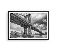 Cuadro Póster 100x70 cm Marco Negro Arquitectura Blanco y Negro - 4156 P2B