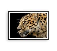 Cuadro Poster de Pared 100x70cm Animales leopardo gato salvaje animales salvajes