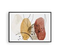 Cuadro Poster de Pared 100x70cm Póster Marco Acuarela Abstracción Formas Art