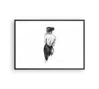 Cuadro Poster de Pared 100x70cm Póster Marco Acuarela Mujer Desnudez Wall Art